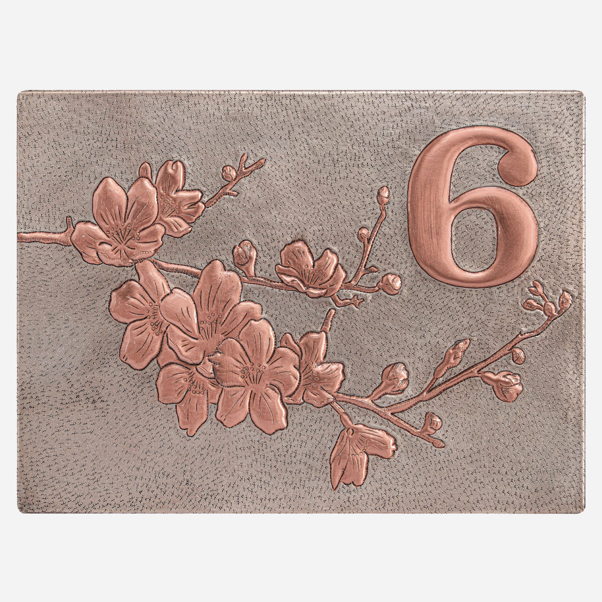 Copper House Number Plaque (Cherry Blossom Branch) - Natuross