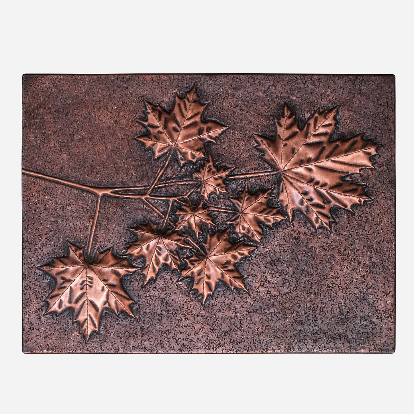 Copper Maple Branches with Leaves Art Tile 11.8"x 15.7" Brown - Natuross