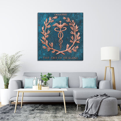 Caduceus Symbol Copper Wall Panel