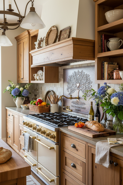 Heart Tree of Life - over stove side close rustic kitchen