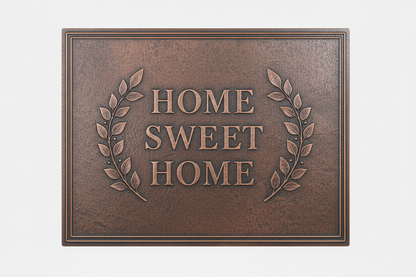 Home Sweet Home brown patina panel