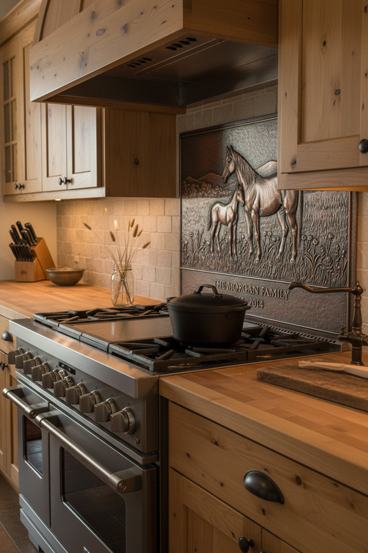 Horse Family - western ranch kitchen