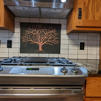 Eternal Tree Copper Backsplash in Black Patina - Natuross