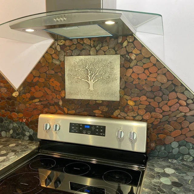 Eternal Tree Copper Backsplash in Gray - Natuross