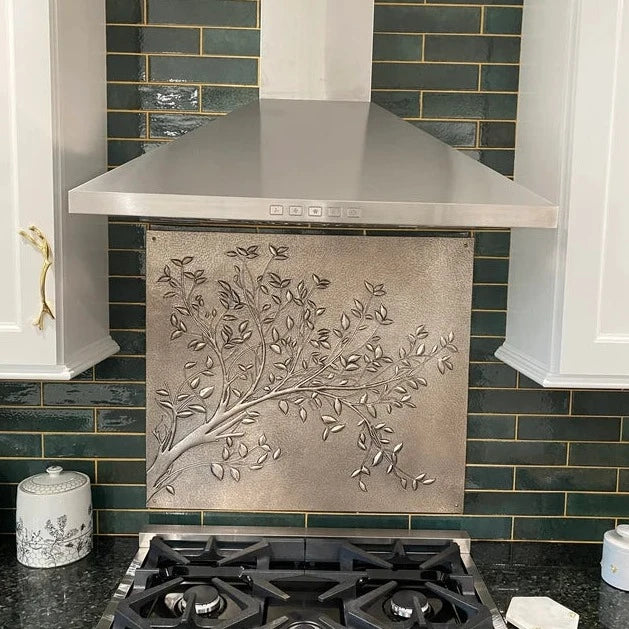Kitchen Backsplash Tree Branches with Leaves