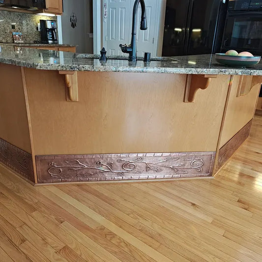 Copper Kitchen Island Panels — Handmade Decorative Copper Inserts - Natuross