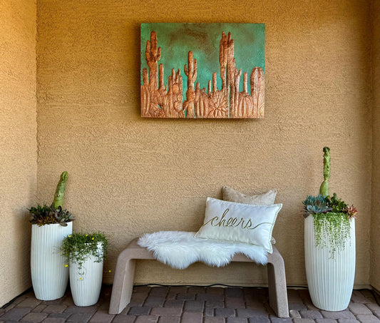 Cacti Green Copper Kitchen Backsplash