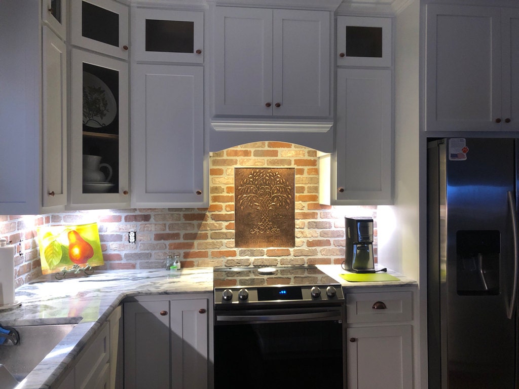 Tree of Life Copper Backsplash Tile – Hand-Hammered Copper Artwork – Custom Size, Finish & Personalized Design - Natuross