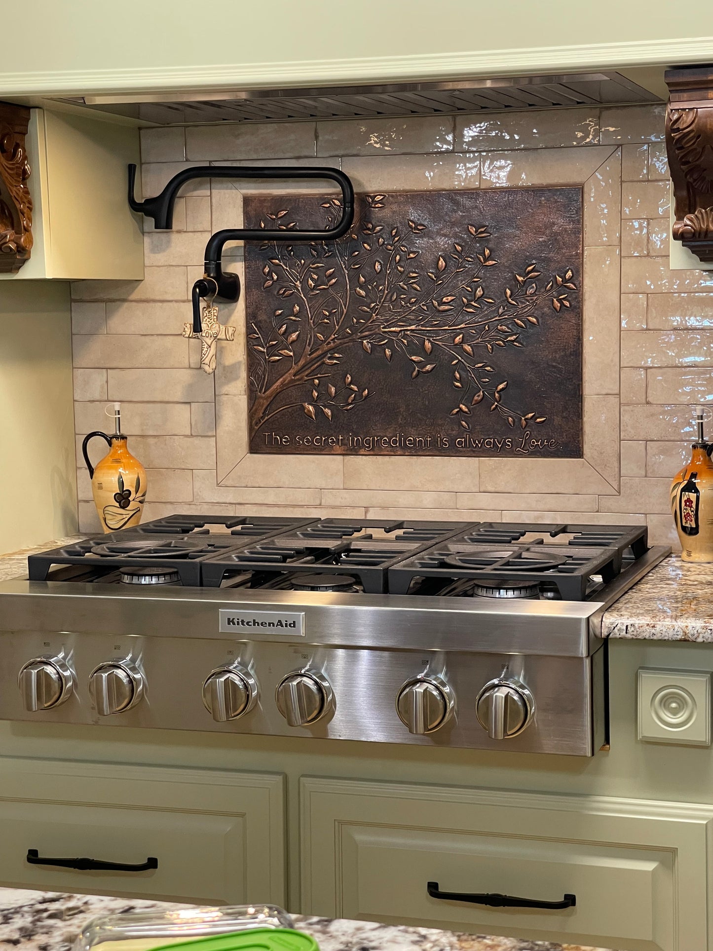 Rustic Brown Copper Tree Branches Backsplash | Handmade Farmhouse Kitchen Wall Art - Natuross