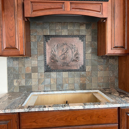 Letter Monogram with Celtic Knot Border Backsplash Tile