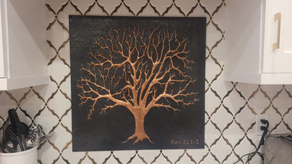 Eternal Tree Copper Backsplash in Black Patina - Natuross