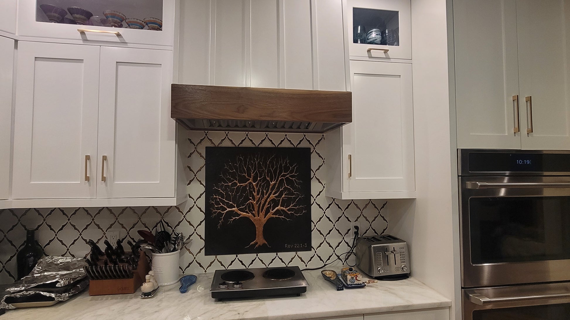Eternal Tree Copper Backsplash in Black Patina - Natuross