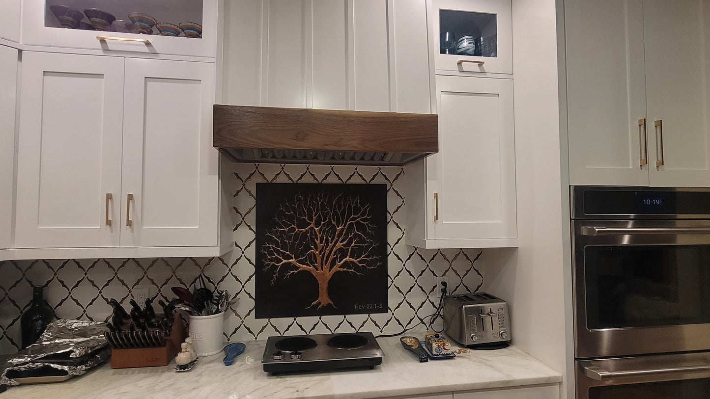 Eternal Tree Copper Backsplash in Black Patina - Natuross