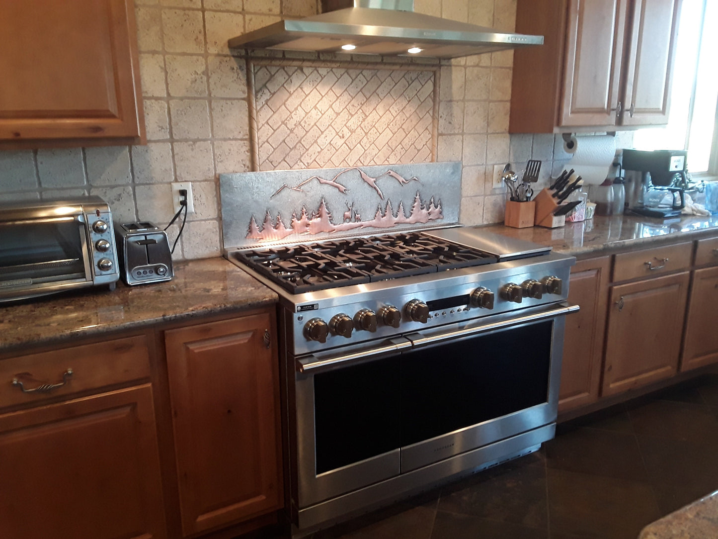Gray & Copper Deer Backsplash