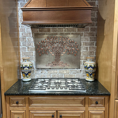 Tree of Life Kitchen Backsplash Tile - 24"x24" Gray&Copper - Natuross