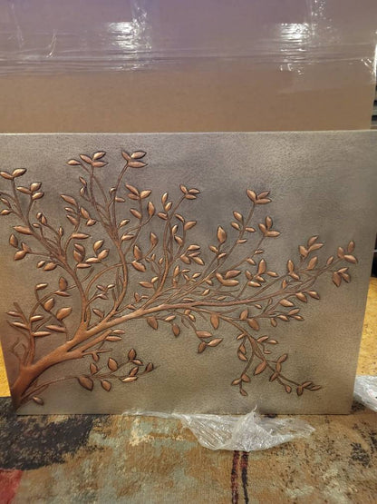 Gray Copper Tree Branches Backsplash | Handmade Copper Kitchen Backsplash Tile