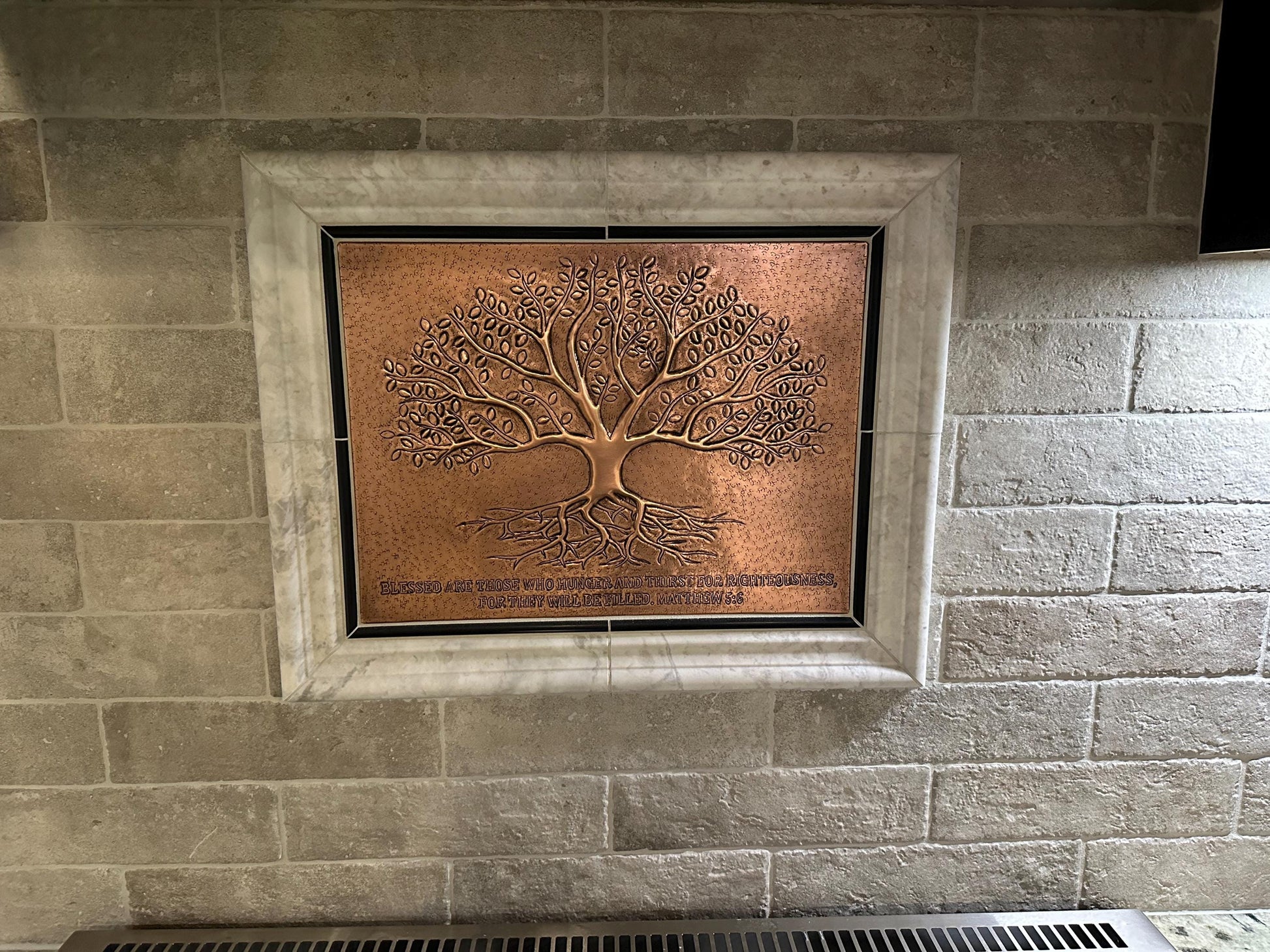 Copper Tree With Roots Backsplash | Handmade Symbolic Copper Kitchen Backsplash Panel - Natuross