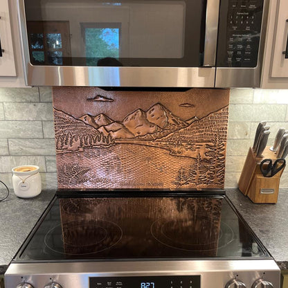 Copper Backsplash (Rocky Mountains and Lake Landscape) - Natuross