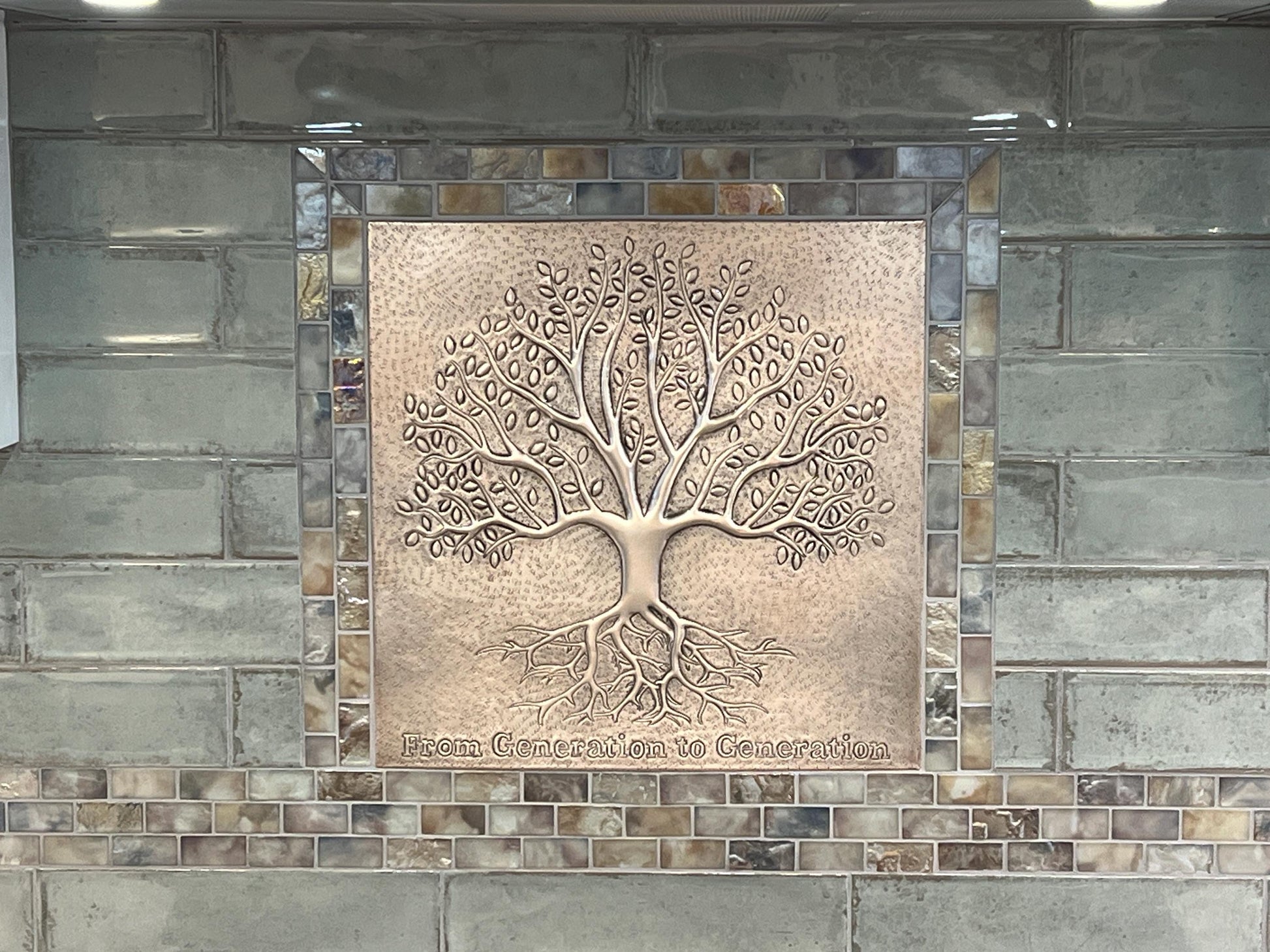 Gray Tree With Roots Copper Backsplash | Metallic Handmade Copper Kitchen Backsplash Panel - Natuross