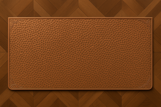 Custom Hammered Copper Floor Protector – Handcrafted Fireplace Hearth Rug