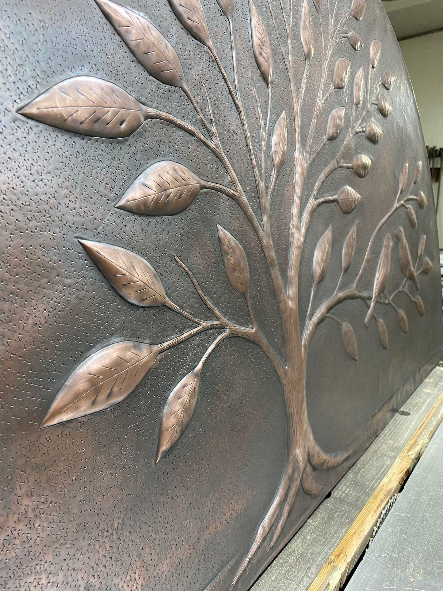 Handmade Copper Tree Wall Art Panel (Arched Fireplace & Entryway Feature)