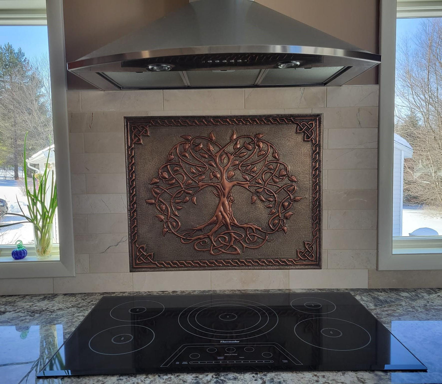 Copper Stove Backsplash – Tree of Life - Natuross