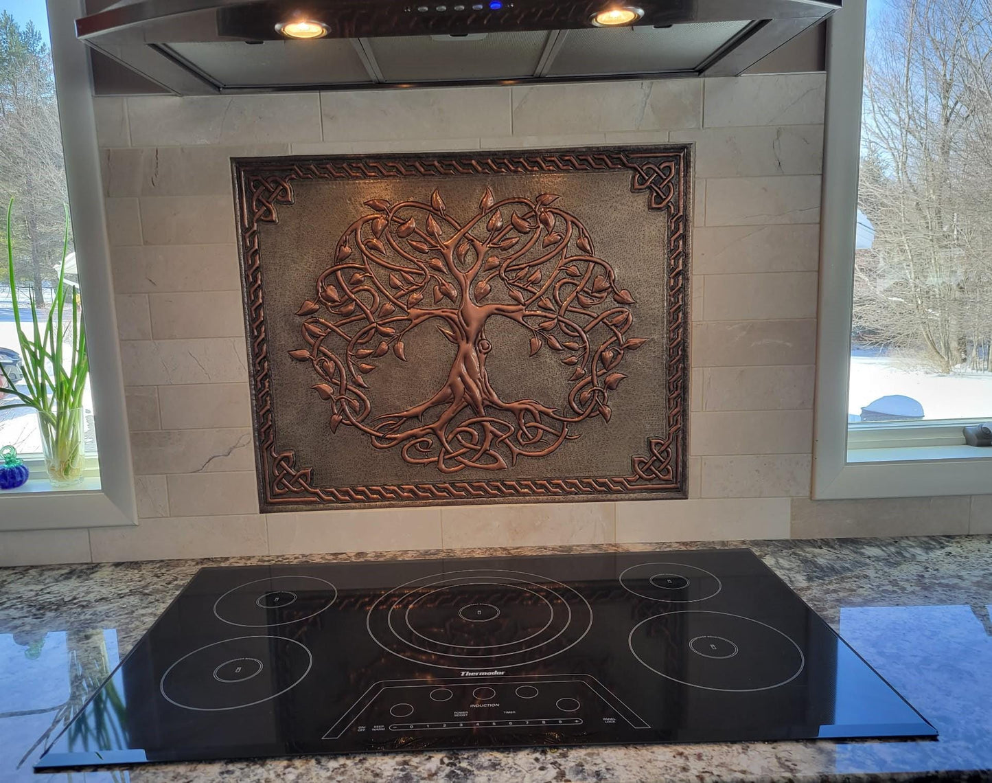 Copper Stove Backsplash – Tree of Life - Natuross