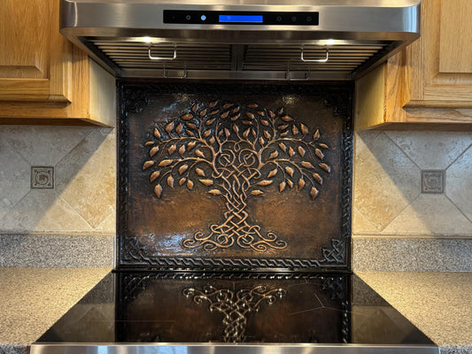 Brown Tree of Life Copper Backsplash