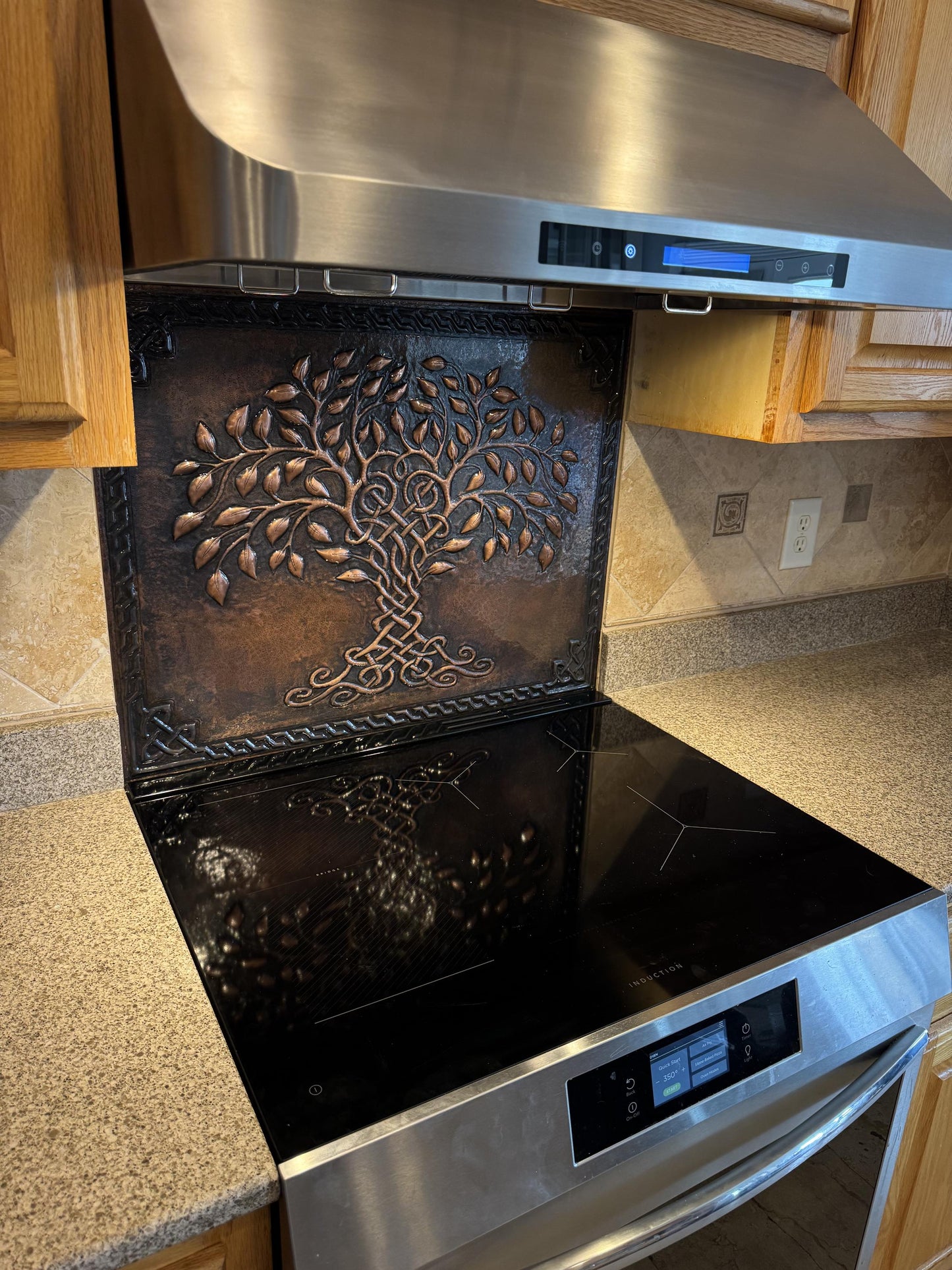 Brown Tree of Life Copper Backsplash