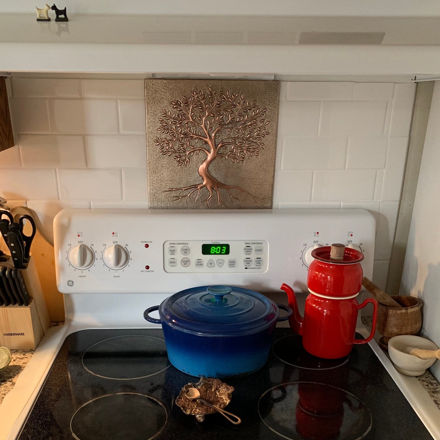 Copper Backsplash (Tree with Roots, Silver&Copper Color)