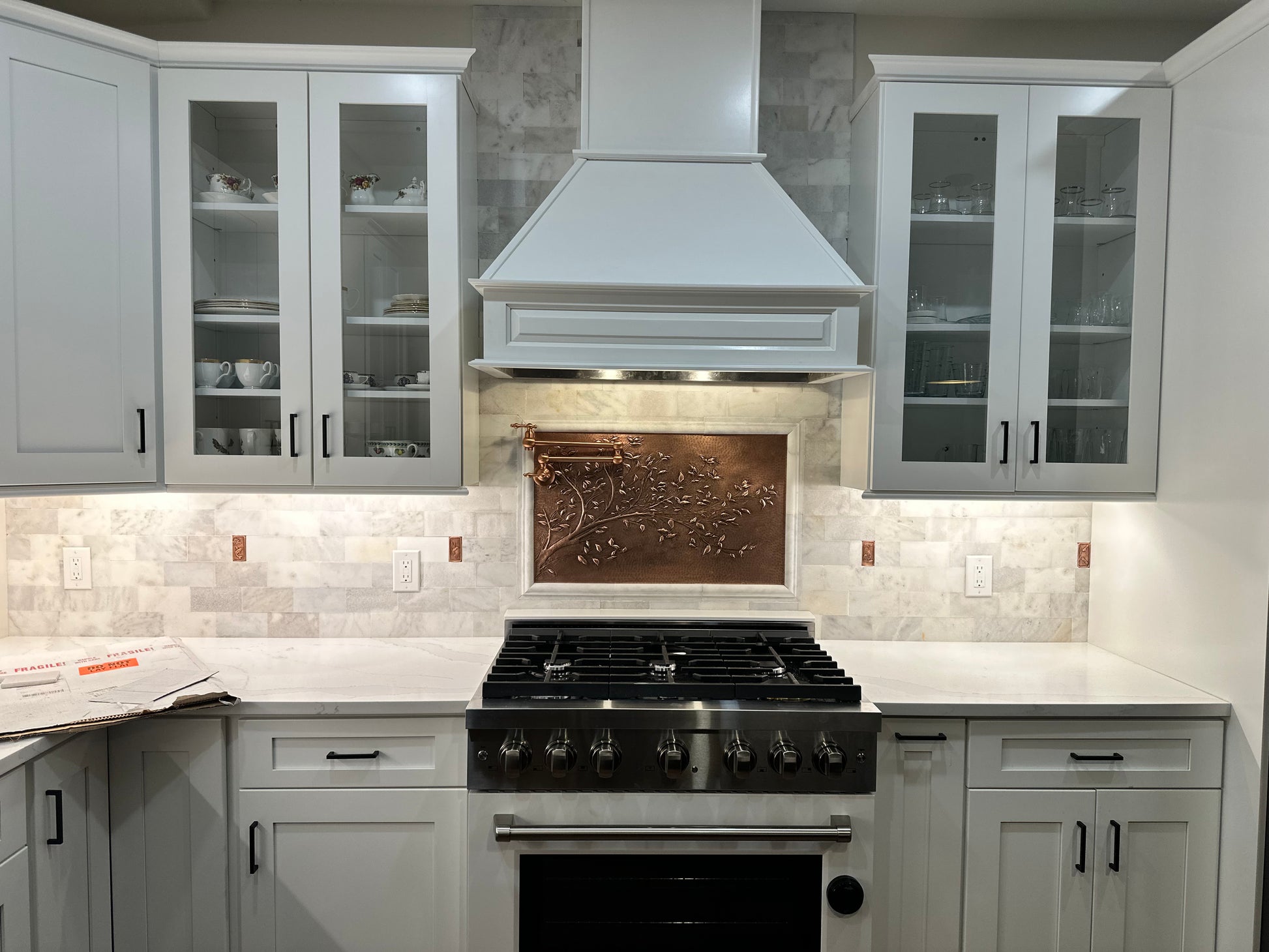 Copper Tree Branches Backsplash | Handmade Rustic Copper Kitchen Wall Art - Natuross