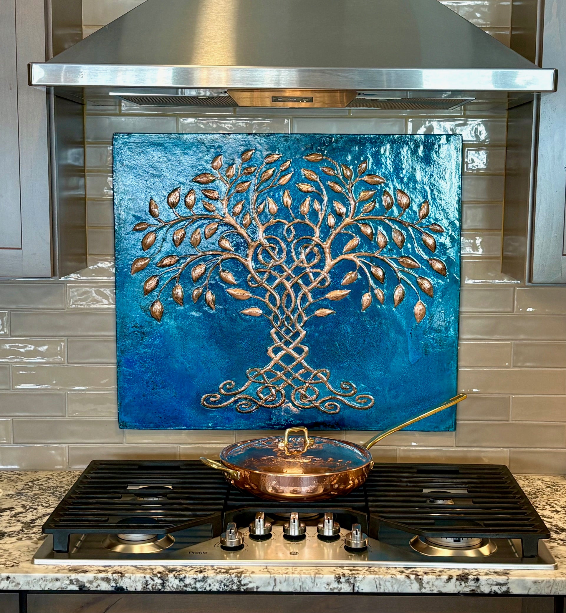 Tree of Life Copper Backsplash Tile – Hand-Hammered Copper Artwork - Natuross
