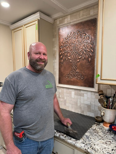 Celtic Tree of Life Copper Backsplash — Brown Copper