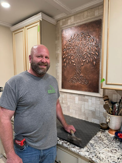 Celtic Tree of Life Copper Backsplash — Brown Copper