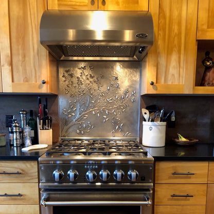 Kitchen Backsplash Tree Branches with Leaves