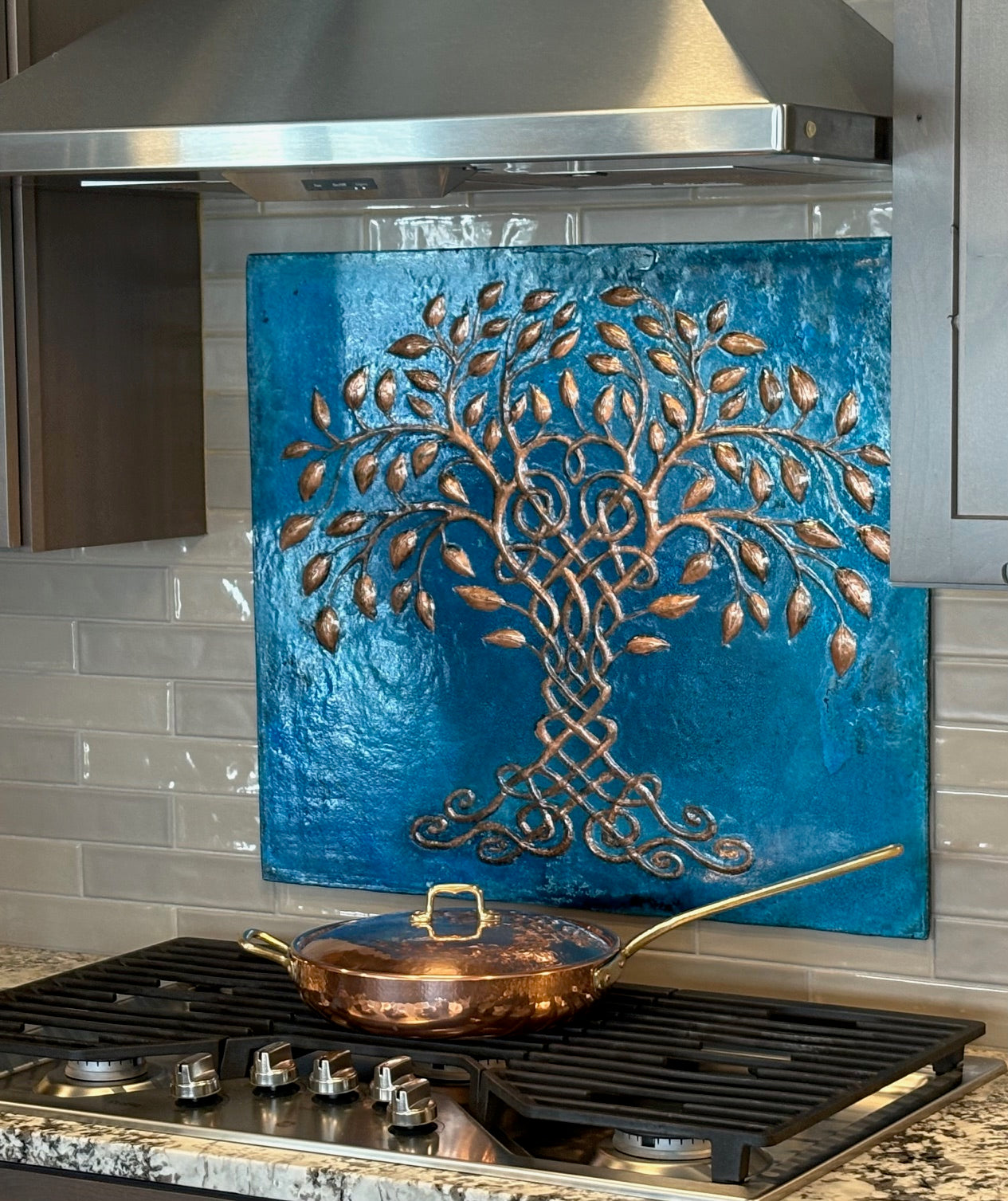 Tree of Life Copper Backsplash Tile – Hand-Hammered Copper Artwork - Natuross