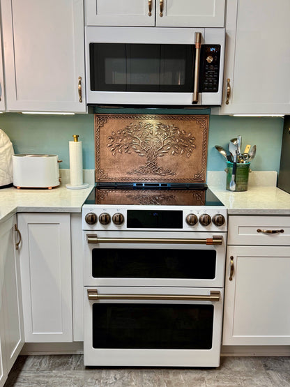 Copper Tree of Life Backsplash | Handmade Copper Kitchen Wall Art