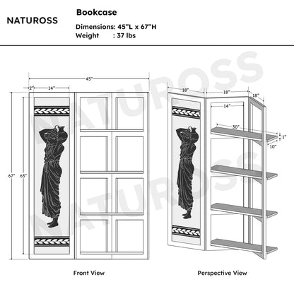 Copper 3 Panel Foldable Bookshelf - Natuross