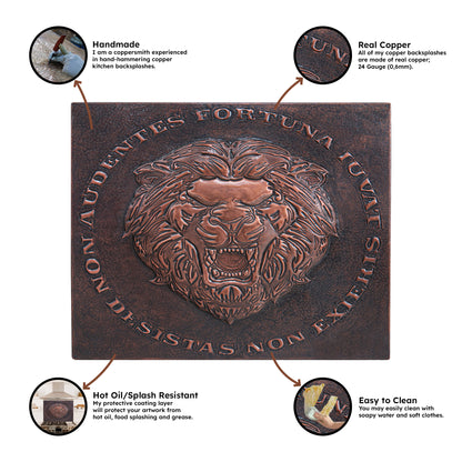 Copper Backsplash( Roaring Lion, "Fortuna Audaces Iuvat")