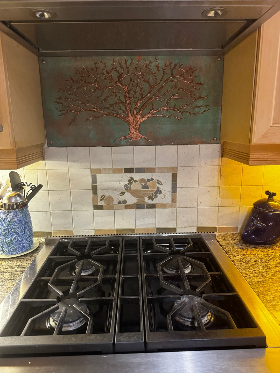 Eternal Tree Copper Backsplash in Green - Natuross