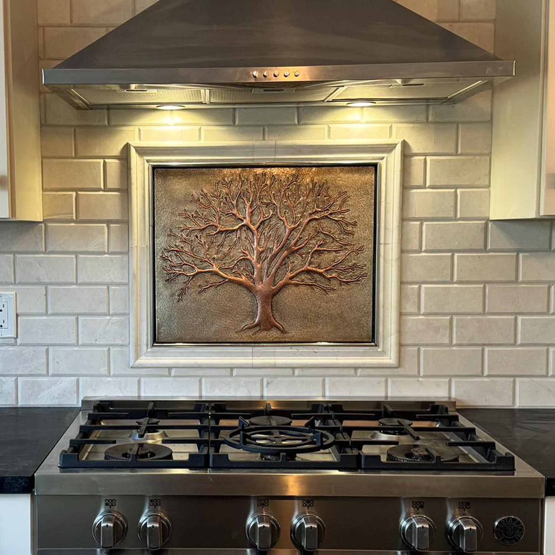 Eternal Tree Copper Backsplash in Gray & Copper - Natuross