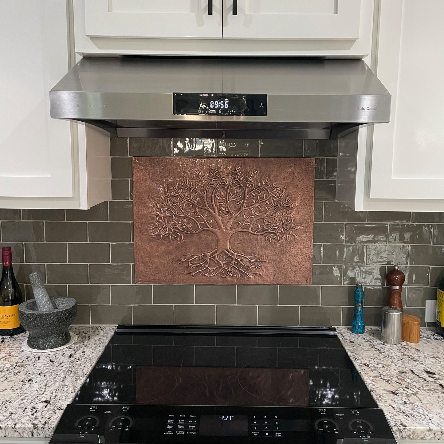 Copper Tree With Roots Backsplash | Handmade Symbolic Copper Kitchen Backsplash Panel - Natuross