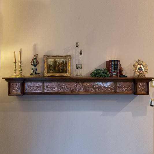 Copper and Wood Floating Shelf