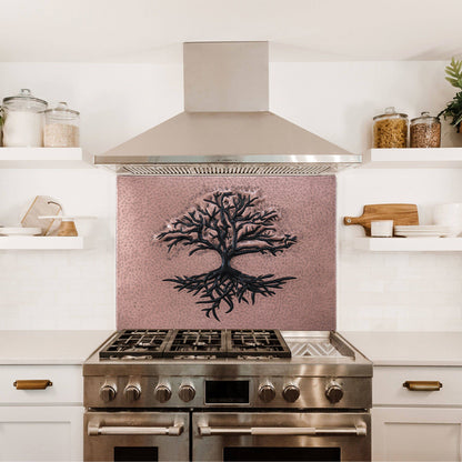 Tree with Roots Copper Kitchen Backsplash Tile