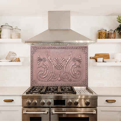 Copper Backsplash Tile (Scottish Thistle,Celtic Knot Border, Personalized)