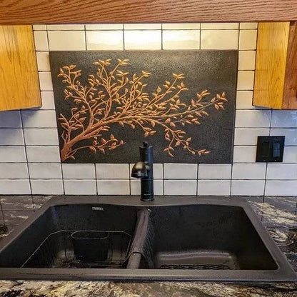 Tree Branches Backsplash Tile - 18"x30" Black - Natuross