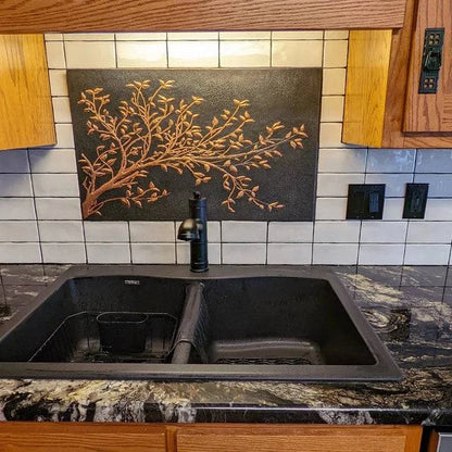 Copper Backsplash (Tree Branches, Black&Copper Color)