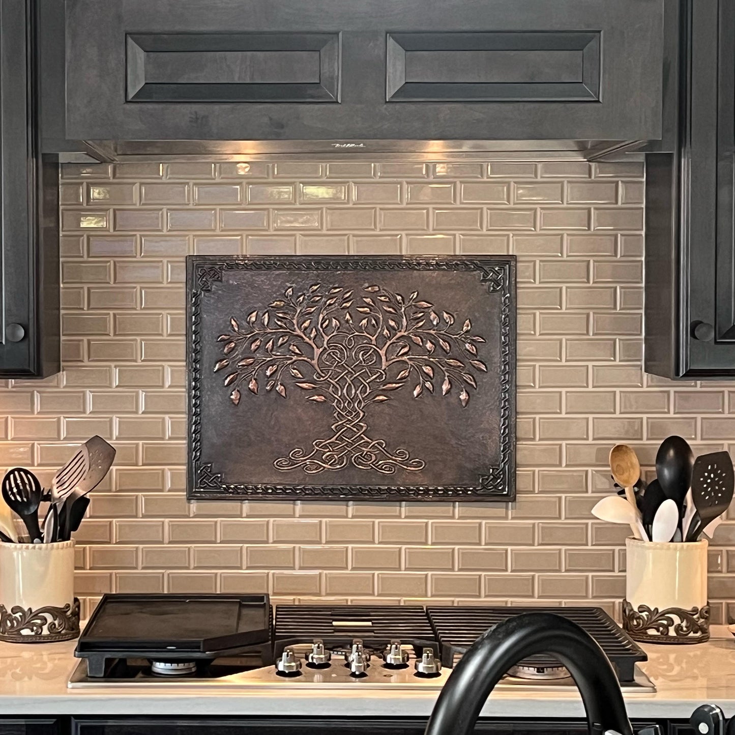 Brown Tree of Life Copper Backsplash