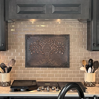 Brown Tree of Life Copper Backsplash