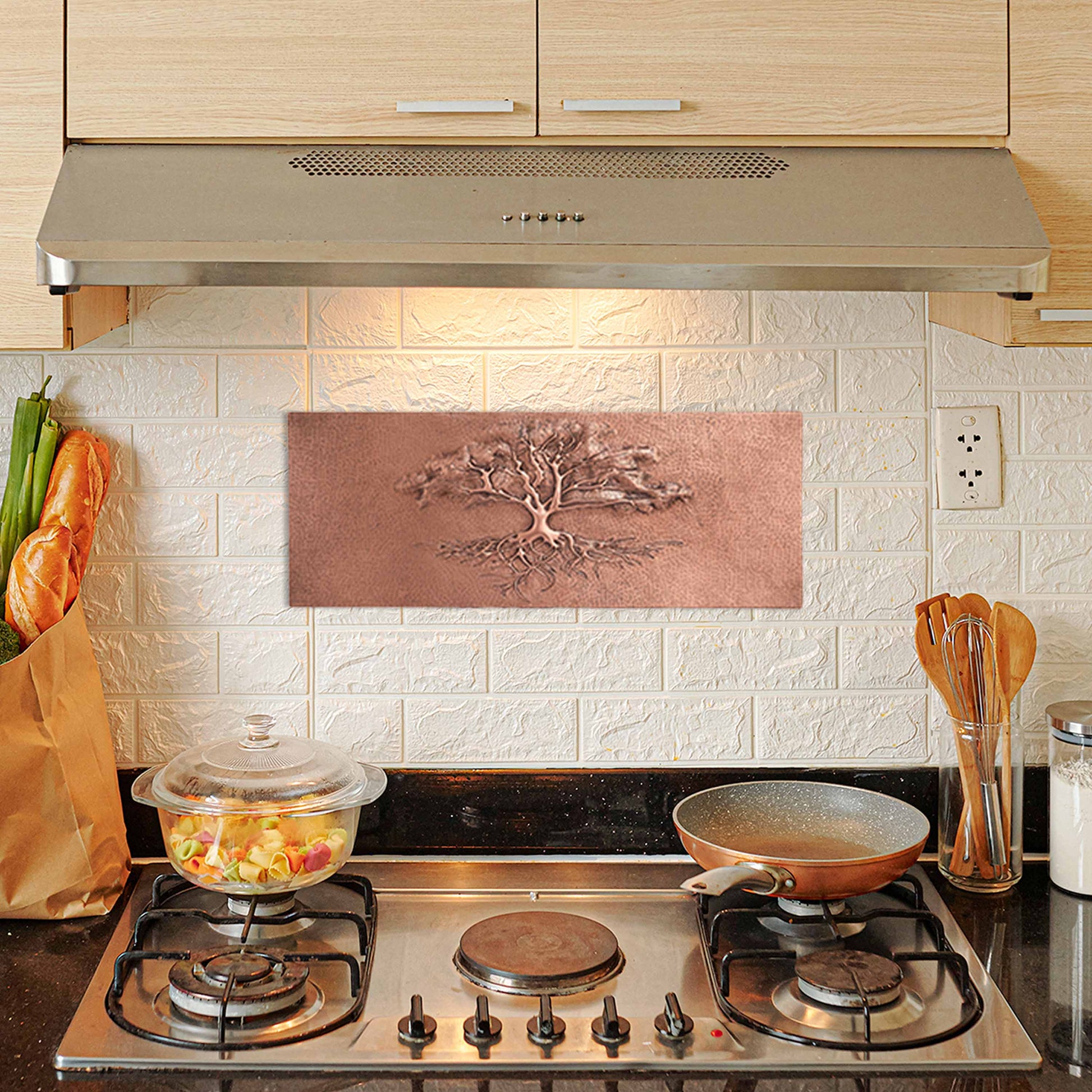 Copper Tree of Knowledge Handmade Art Tile 11.4"x29.8" - Natuross